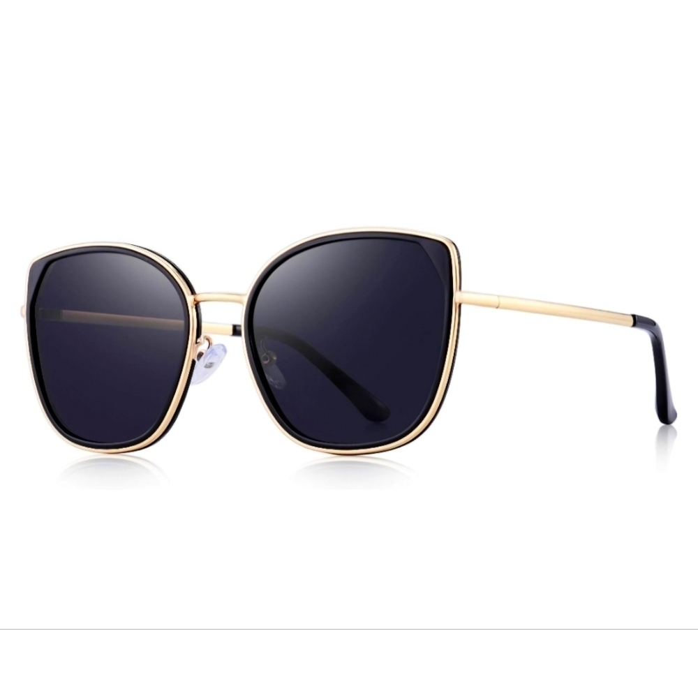 Olieye | Women's Cat Eye Polarized Sunglasses | UV400 | 54mm | Black & Gold